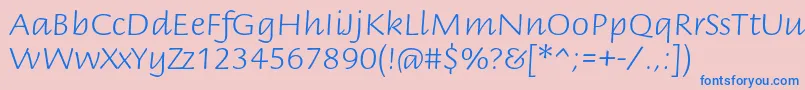 BriemscriptstdLight Font – Blue Fonts on Pink Background