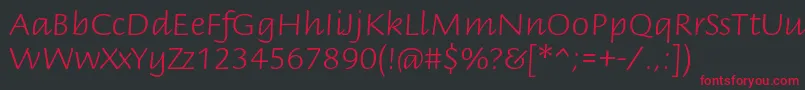 BriemscriptstdLight Font – Red Fonts on Black Background