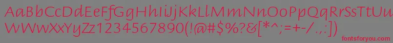 BriemscriptstdLight Font – Red Fonts on Gray Background