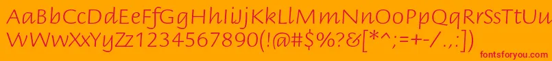 BriemscriptstdLight Font – Red Fonts on Orange Background