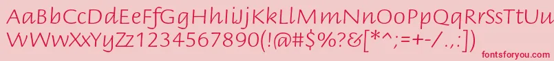 BriemscriptstdLight Font – Red Fonts on Pink Background
