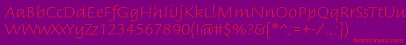 BriemscriptstdLight Font – Red Fonts on Purple Background