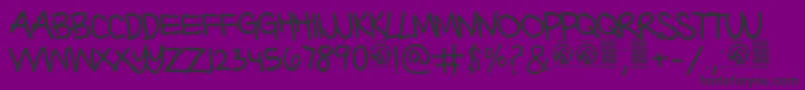 BarterwithagypsyThin-Schriftart – Schwarze Schriften auf violettem Hintergrund