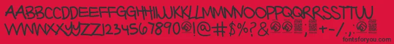 BarterwithagypsyThin Font – Black Fonts on Red Background