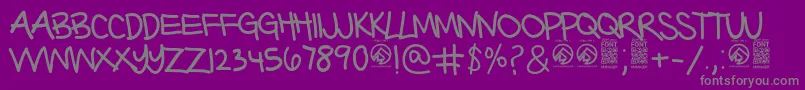 フォントBarterwithagypsyThin – 紫の背景に灰色の文字