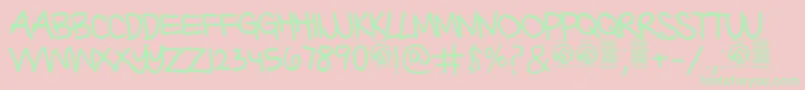 BarterwithagypsyThin Font – Green Fonts on Pink Background
