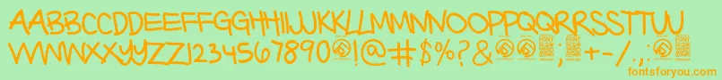 BarterwithagypsyThin Font – Orange Fonts on Green Background