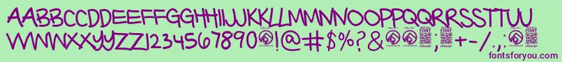 BarterwithagypsyThin Font – Purple Fonts on Green Background
