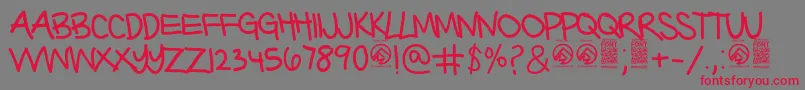 BarterwithagypsyThin Font – Red Fonts on Gray Background
