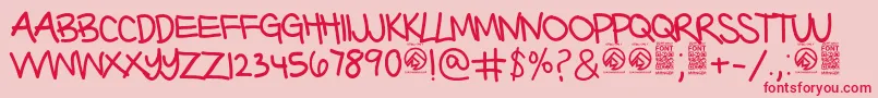 BarterwithagypsyThin Font – Red Fonts on Pink Background