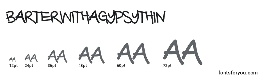 Größen der Schriftart BarterwithagypsyThin (79714)