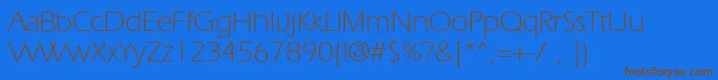 Ergoelight Font – Brown Fonts on Blue Background
