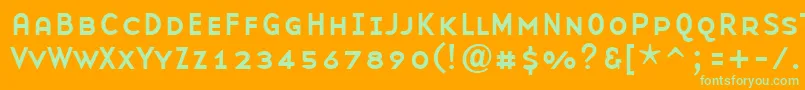 BaseninesmallcapsRegular Font – Green Fonts on Orange Background
