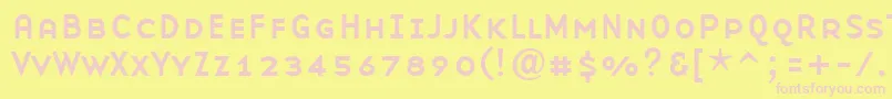 BaseninesmallcapsRegular Font – Pink Fonts on Yellow Background