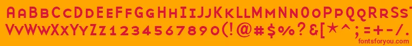 フォントBaseninesmallcapsRegular – オレンジの背景に赤い文字