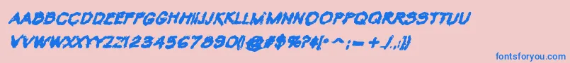 VtcKrinkleKutBoldItalic Font – Blue Fonts on Pink Background