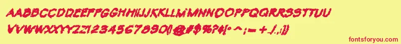 VtcKrinkleKutBoldItalic Font – Red Fonts on Yellow Background