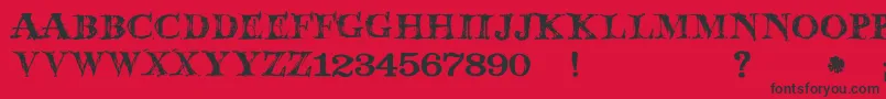 JmhWolfa Font – Black Fonts on Red Background