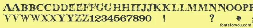 JmhWolfa Font – Black Fonts on Yellow Background