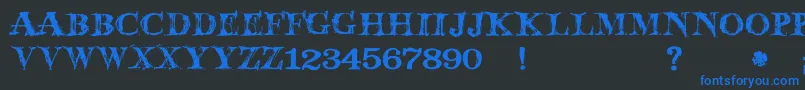 JmhWolfa Font – Blue Fonts on Black Background
