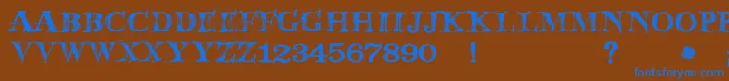 JmhWolfa-Schriftart – Blaue Schriften auf braunem Hintergrund