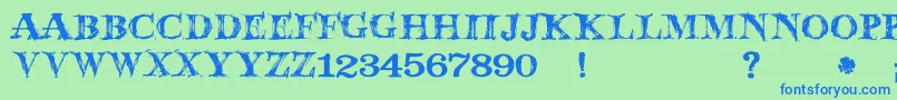 JmhWolfa Font – Blue Fonts on Green Background