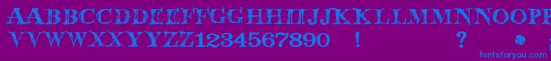 フォントJmhWolfa – 紫色の背景に青い文字