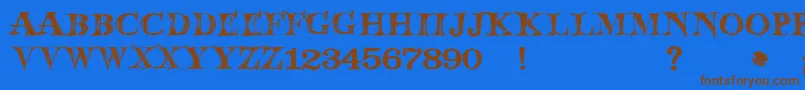JmhWolfa-Schriftart – Braune Schriften auf blauem Hintergrund