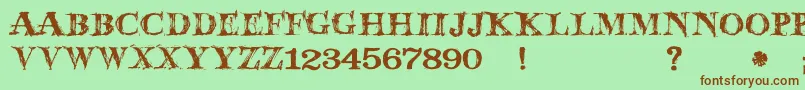 JmhWolfa Font – Brown Fonts on Green Background