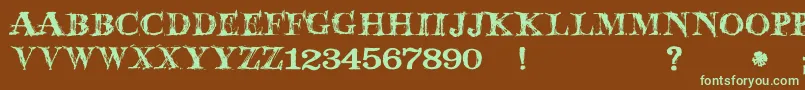 JmhWolfa Font – Green Fonts on Brown Background