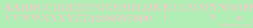 フォントJmhWolfa – 緑の背景にピンクのフォント