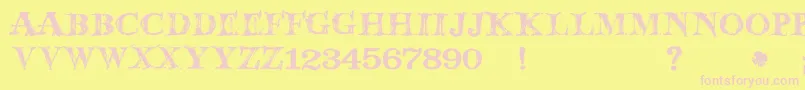 JmhWolfa Font – Pink Fonts on Yellow Background