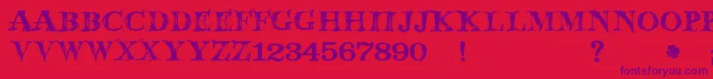 JmhWolfa Font – Purple Fonts on Red Background