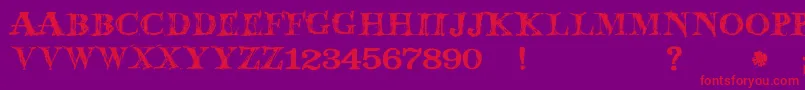 JmhWolfa Font – Red Fonts on Purple Background