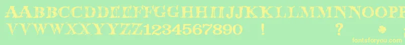 JmhWolfa-fontti – keltaiset fontit vihreällä taustalla