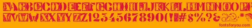 Veneto Font – Red Fonts on Orange Background