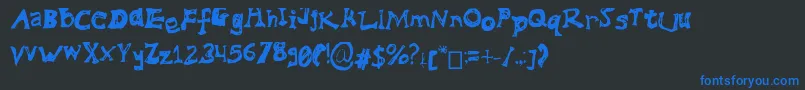 MessedUp Font – Blue Fonts on Black Background