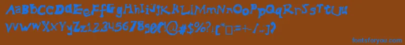 MessedUp Font – Blue Fonts on Brown Background