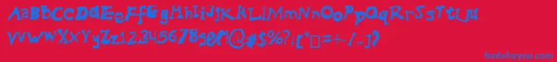 MessedUp Font – Blue Fonts on Red Background