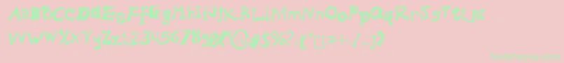 MessedUp-Schriftart – Grüne Schriften auf rosa Hintergrund