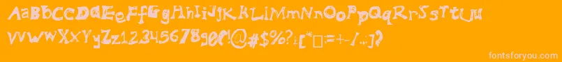 MessedUp Font – Pink Fonts on Orange Background