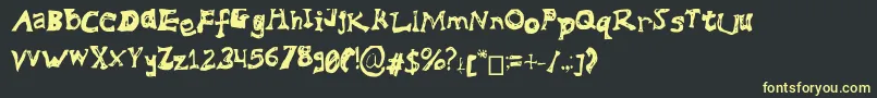 MessedUp Font – Yellow Fonts on Black Background