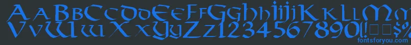 VikingMedium-fontti – siniset fontit mustalla taustalla