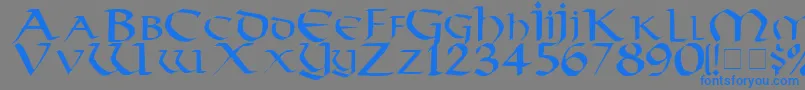 VikingMedium Font – Blue Fonts on Gray Background