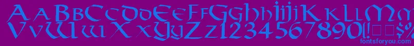 VikingMedium Font – Blue Fonts on Purple Background