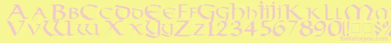 VikingMedium Font – Pink Fonts on Yellow Background