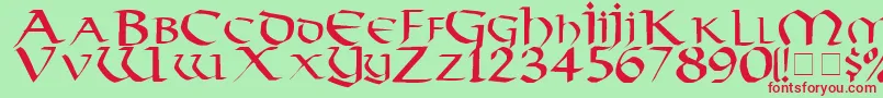 VikingMedium Font – Red Fonts on Green Background