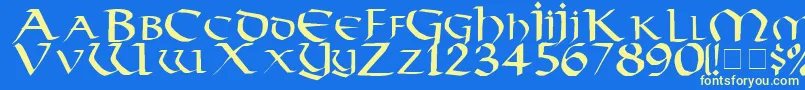 VikingMedium Font – Yellow Fonts on Blue Background