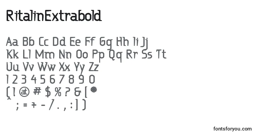 Шрифт RitalinExtrabold – алфавит, цифры, специальные символы