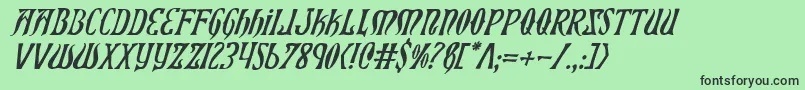 Xiphosi-fontti – mustat fontit vihreällä taustalla